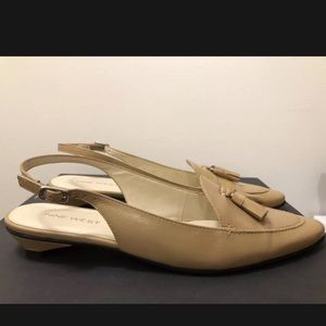 Nine West Tan Slingback Loafer Flats
